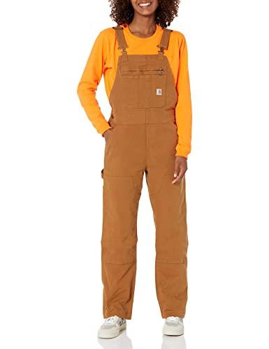 Carhartt Crawford Double Front Bib Overall Salopette, Brown, XS Da Donna