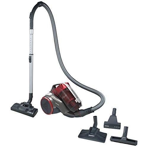 Hoover Khross KS50pet Aspirapolvere a Traino senza Sacco Compatto, Multicilonico, Classe Energetica 4A+,1.8 l, 78 decibel, Pets & Parquet, Nero/Rosso