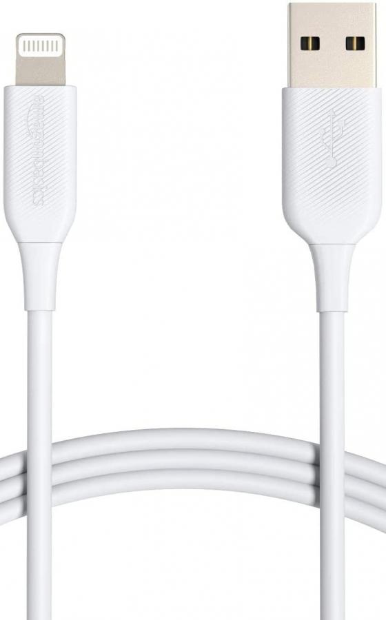 Amazon Basics - Cavo di ricarica Lightning-USB-A, certificato MFi, serie Advanced, per iPhone, bianco, 0,9 m