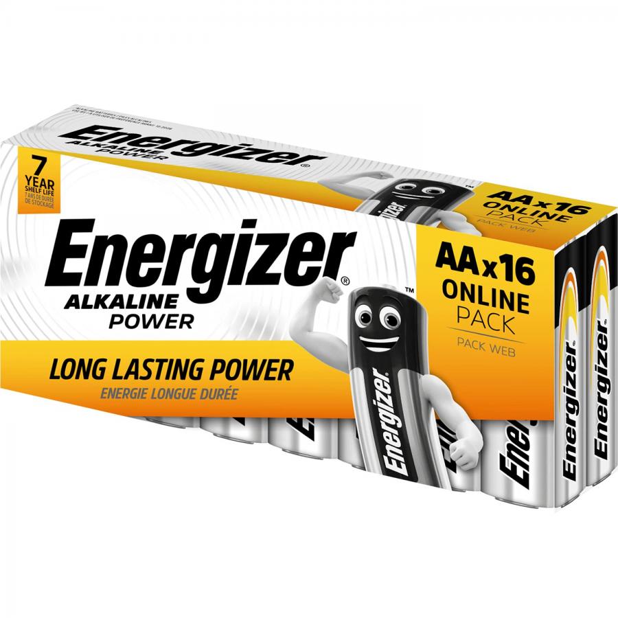 Energizer Alcaline Power Batterie Aa, 16 Pezzi