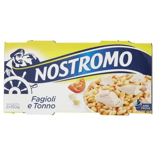 Nostromo - Tonno con Contorno di Fagioli, Piatto Completo e Pronto da Gustare, Apertura Facile, 2 Lattine da 150 gr