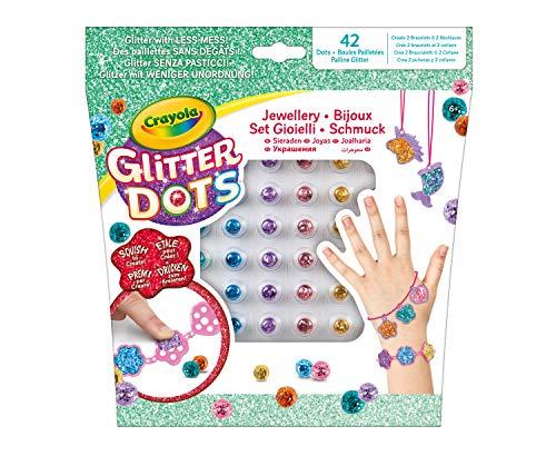 Crayola Glitter Dots - Set Gioielli, per Creare Scintillanti Gioielli con il Glitter Modellabile, Attività Creativa e Idea Regalo, 04-1155