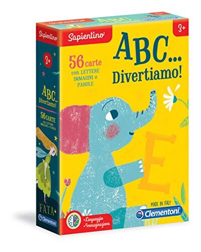 Clementoni 16123, Sapientino, A B C…Divertiamo!, Carte Illustrate, Gioco Educativo 3 anni per Stimolare Linguaggio, Gioco per Imparare a Parlare, Made in Italy