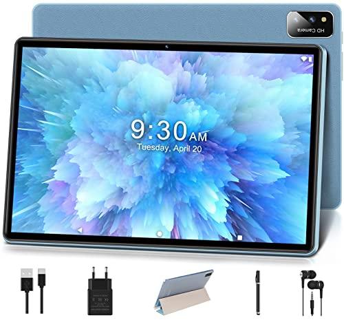 Tablet 10.1 Pollici SEBBE Android 11 Tablet Octa-Core 1.8 GHz, 4GM RAM+64  GB ROM (128 GB Espandibili) Tablet PC, Schermo IPS HD/6000  mAh/5MP+8MP/Bluetooth 4.1/WiFi, Tablets con Stilo+Custodia, Blu