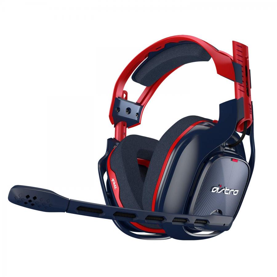 ASTRO Gaming A40 TR-X Edition Cuffie Gaming Cablate, Jack Audio 3.5 mm, Microfono Intercambiabile, per Xbox Series X|S, Xbox One, PS5, PS4, PC, Mac, Nintendo Switch, Mobile, Rosso/Blu