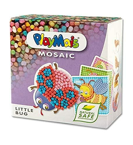 PlayMais Mosaic Little Bug Kit per Costruzioni da 3 Anni in su| 2300 6 Modelli di Mosaico con Scarafaggio, Ape e Co. | stimola creatività e abilità motorie | Giocattolo Naturale