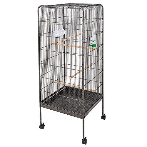 Voliera gabbia per volatili uccelli canarini inseparabili completa 146X54X54CM -AQPET