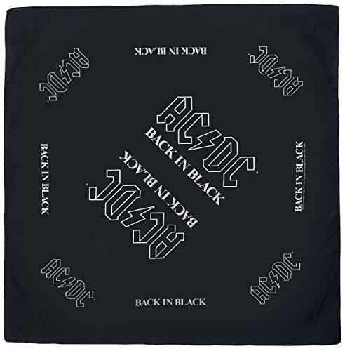 AC/DC Back in Black - Bandana Unisex Foulard Nero 100% Cotone