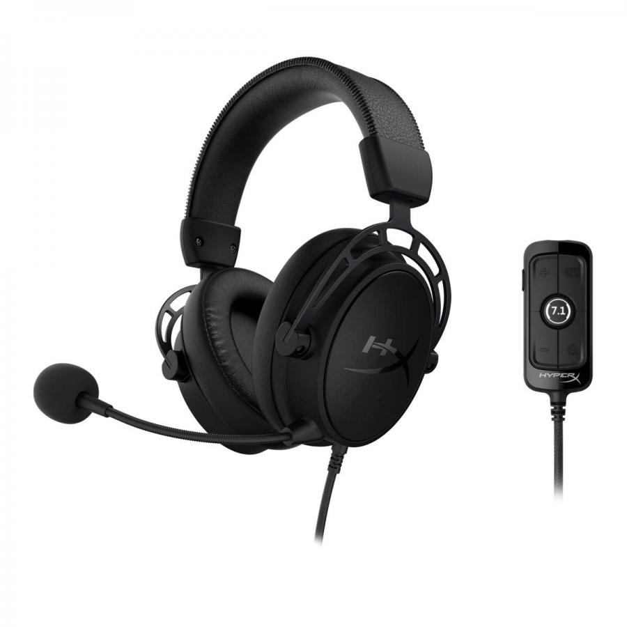 HyperX Cloud Alpha S - Cuffie per il gaming, per PC e PS4, Audio Surround 7.1, Bassi regolabili, Driver a doppia camera, Mixer per chat, Microfono con cancellazione del rumore, Nero