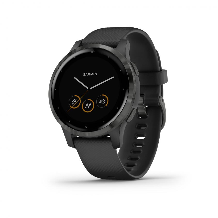 Garmin Vívoactive 4S - Smartwatch fitness GPS sottile e impermeabile con piani di allenamento ed esercizi animati, 20 app sportive, 7 giorni di autonomia, Nero (Black Slate), 40 mm