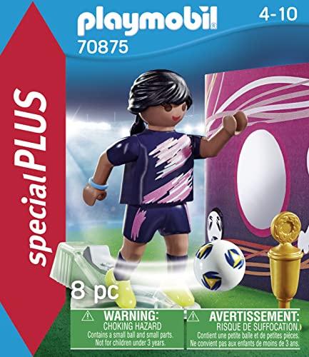 Playmobil- Calciatrice con Porta, Multicolore, 70875