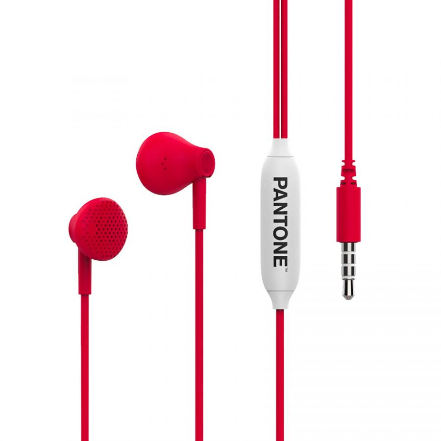 Celly, Auricolari a Filo Linea Pantone, Cuffie In-Ear con Capsule a Goccia, Controllo da Remoto e Microfono Integrato, Lunghezza Cavo 1 m, Connettore Jack 3.5 mm, Red