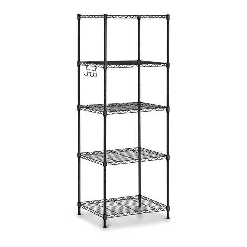 Royal Catering Scaffale in Filo Metallico Scaffalatura in Metallo RCMR-1500P19T (55 x 45 x 150 cm, 150 kg, Nero, 5 ripiani)