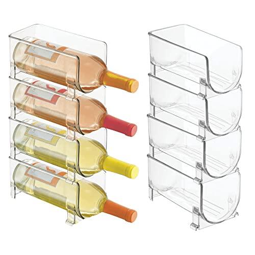 mDesign Set da 8 moderni portabottiglie vino impilabili – Scaffale per  bottiglie di acqua e altre bevande impilabile – Elegante porta vino per la  cucina e la dispensa – trasparente