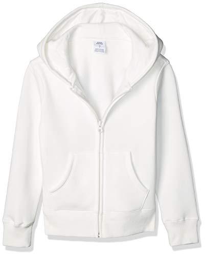 Amazon Essentials Felpe con Cappuccio Foderate in Pile con Cerniera Bambine e Ragazze, Bianco, 4-5 Anni