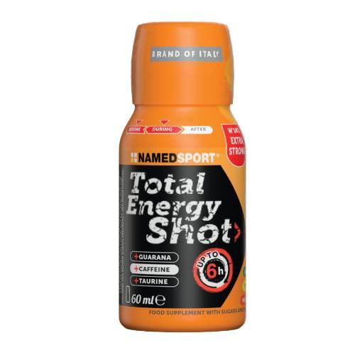 NAMEDSPORT Total Energy Shot Orange 40 ml - Energetico liquido a base di caffeina, guaranà e taurina, ideale per fornire un’immediata ricarica di energia
