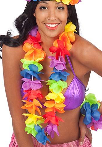 Collana fiori in stoffa arcobaleno