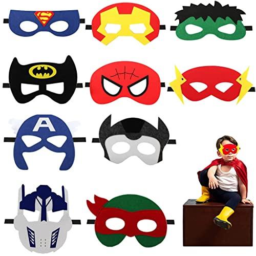 Maschere di Supereroi, 10 Pezzi Maschere Feltro Superhero Mask con Corda  Elastica per Bambini Adulti Mascherata, Un'ottima Scelta per Regali di  Compleanno e Giochi di Ruolo per Feste Mascherine