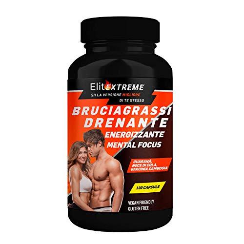 Integratore Brucia Grassi Elite Extreme. Termogenico dimagrante drenante energizzante. 120 capsule