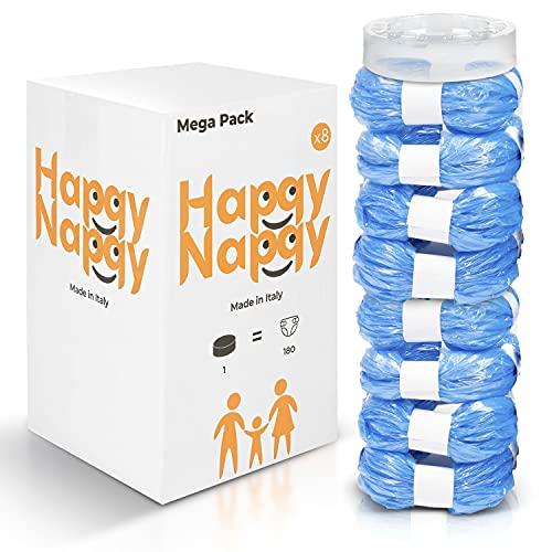 Ricarica Maialino per Foppapedretti x8 -【Compatibili con sistema smaltimento pannolini Angelcare】- 8 Sacchetti Profumati con Trattamento Anti-Odore e 1 Cestello Compatibile Incluso - Made in Italy