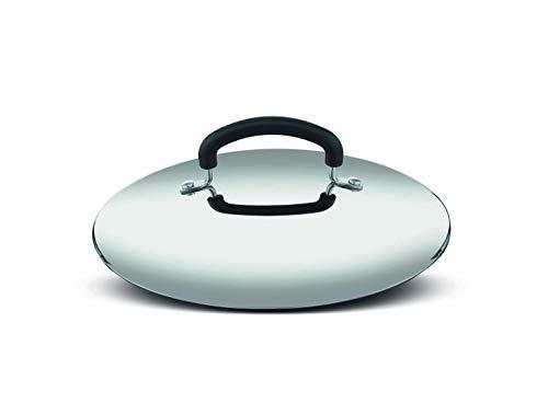 Lagostina Pratica Coperchio in Acciaio Inox 18/10, Grigio e Nero, Diametro 26 cm