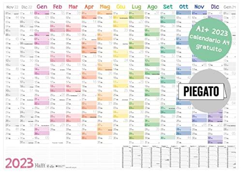 Calendario da Parete 2023 XXL A1+ (89 x 63 cm) [Arcobaleno] in Italiano, 15  Mesi Nov. 2022 – Genn. 2024, Planner Annuale A4 Gratuito, Planner Annuale con  Panoramica Vacanze