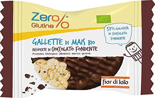 Fior di Loto Gallette di Mais Ricoperte di Cioccolato Fondente, Bio - 32 gr, Senza glutine