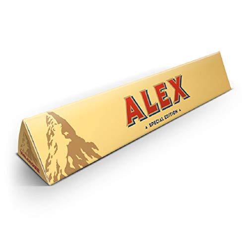 Toblerone personalizzato con Nome - Toblerone barretta di cioccolato al latte con miele e mandorlato personalizzato con Nome o Testo (L - 360 grammi)