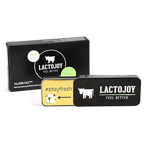 LactoJoy Compresse di Lattasi 14.500 FCC I Contro l'Intolleranza al Lattosio I Aiutano a Digerire Latte e Latticini I Enzimi Digestivi I Integratori Vegani I 1 Confezione - 45 pz.