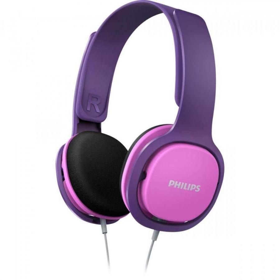 Philips SHK2000PK/00 Cuffie per Bambini, Cuffie Bambina con Filo, Isolamento Acustico, Limitatore di Volume, Braccio Ergonomico, Altoparlante al Neodimio da 32 mm, Rosa/Porpora