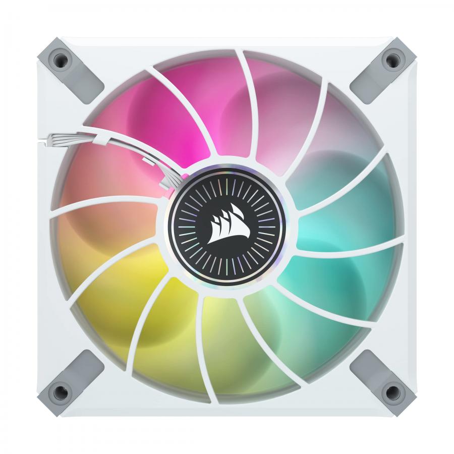 Corsair iCUE ML120 RGB ELITE, 120 mm Ventola PWM a RGB (Tecnologia CORSAIR AirGuide, Cuscinetto a Levitazione Magnetica, Velocità da 2.000 RPM, Bassa Rumorosità) Confezione Tripla, Bianco