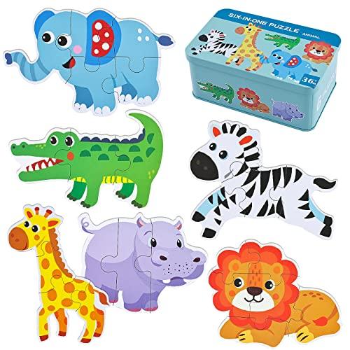 BBLIKE Puzzle di Legno Set, 6 Pezzo Giocattoli Puzzle in Legno, puzzle  bambini Educativo Giocattoli Giochi Set Regalo, Giocattoli Montessori per 3  4 5 Anni Bambina Bimbo Ragazza Ragazzo (Animal)