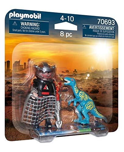 PLAYMOBIL Dinos 70693 - DuoPack Velociraptor e Cacciatore, Dai 4 anni