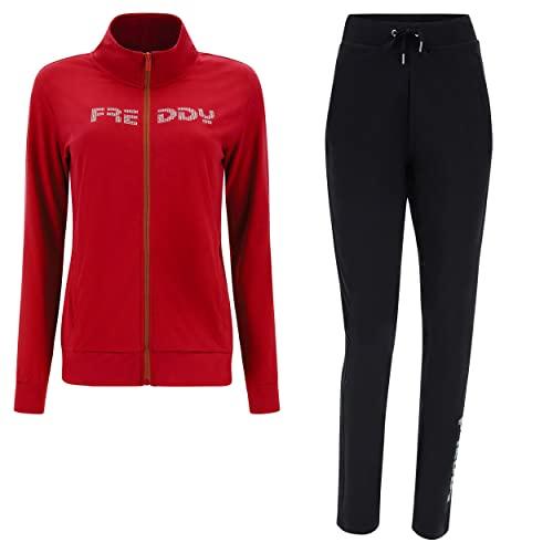 FREDDY - Tuta Sportiva Elasticizzata Con Grafica Strass, Multicolor, Extra Large