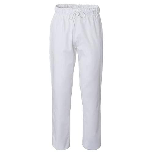 GIBLOR'S Pantalone Bianco 100% Cotone Gabardine Plutone, Slim Fit (l)