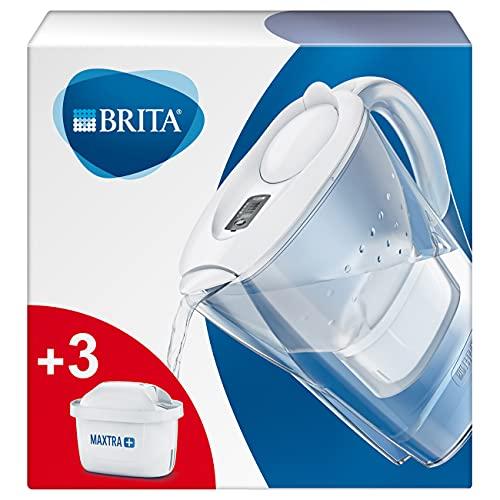 Brita Marella - Caraffa Filtrante per Acqua, Kit 3 Filtri Maxtra+ Inclusi