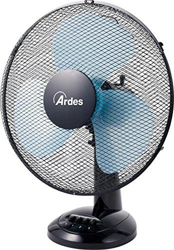 Ardes AR5EA40 Easy 40 Ventilatore da Tavolo Pala 40 cm 3 Livelli di velocità, Total Black, 50 W, Nero