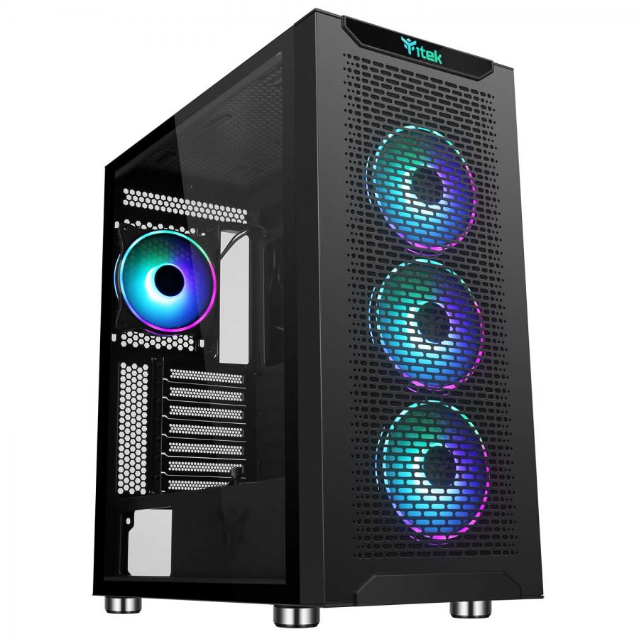 Case Itek MAJES 40 - Gaming Full Tower, 4x12cm ARGB fan, 2xUSB3, Side Panel Temp Glass