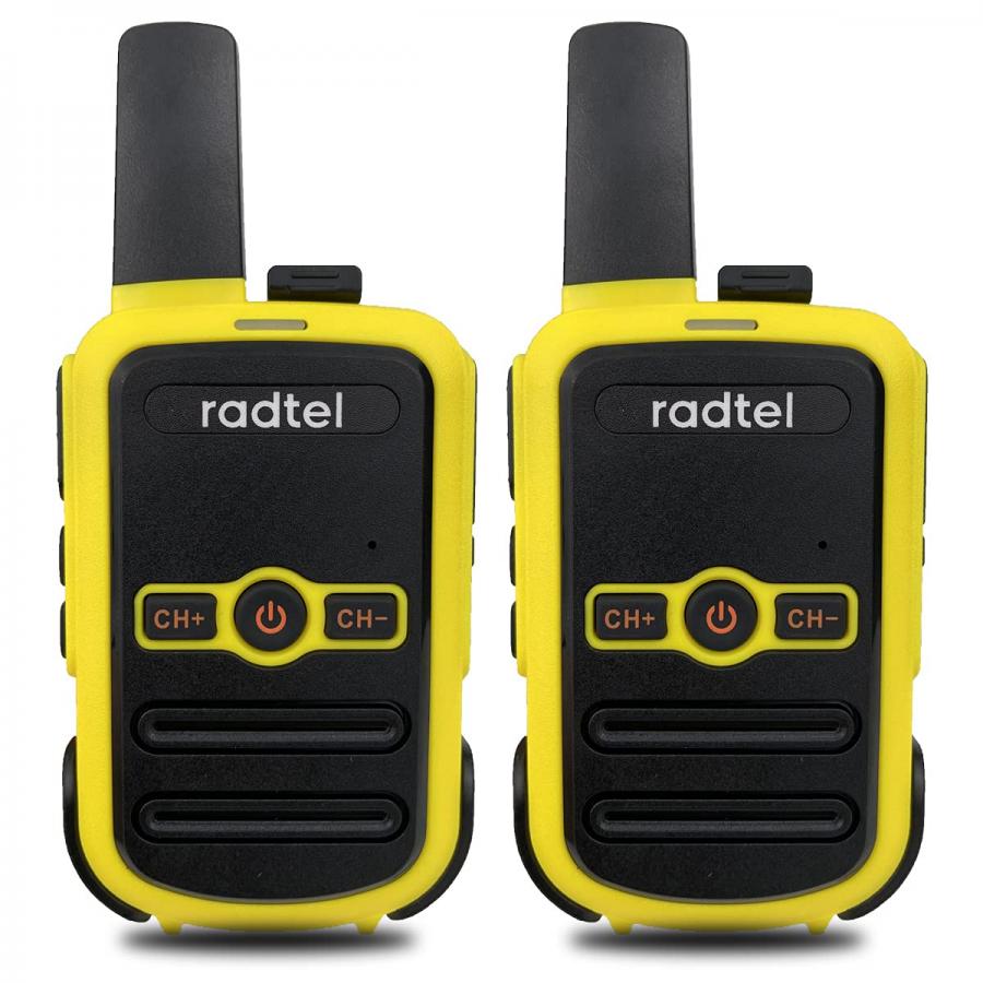 Radtel RT12 Walkie Talkie Ricaricabile per Adulti Portatile a Lungo Raggio Senza Licenza PMR 446 Radio Ricetrasmettitore 16CH Vivavoce VOX per Escursioni in Campeggio… (Giallo)