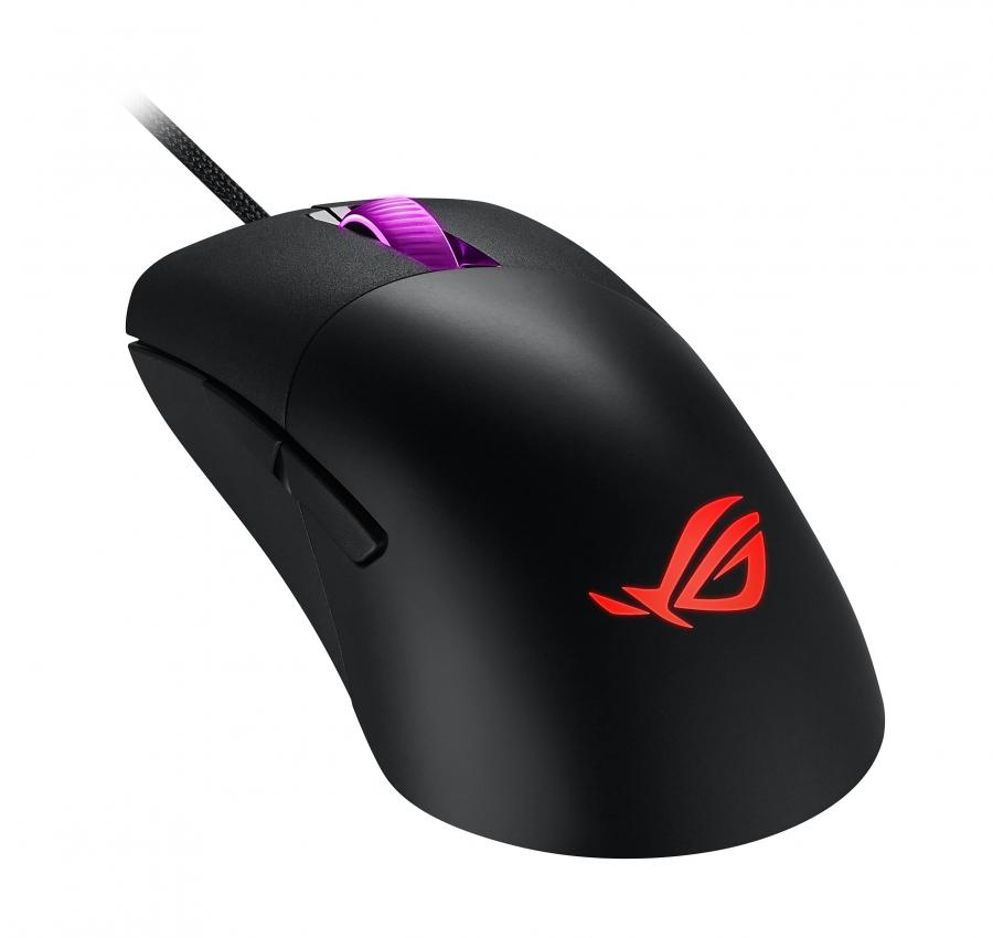 ASUS ROG Keris Mouse Gaming USB, Sensore Ottico 16.000 DPI, 7 Tasti Programmabili, Illuminazione RGB, Ergonomico, Tasti L/R il polimero PBT, Switch Sostituibili, Nero