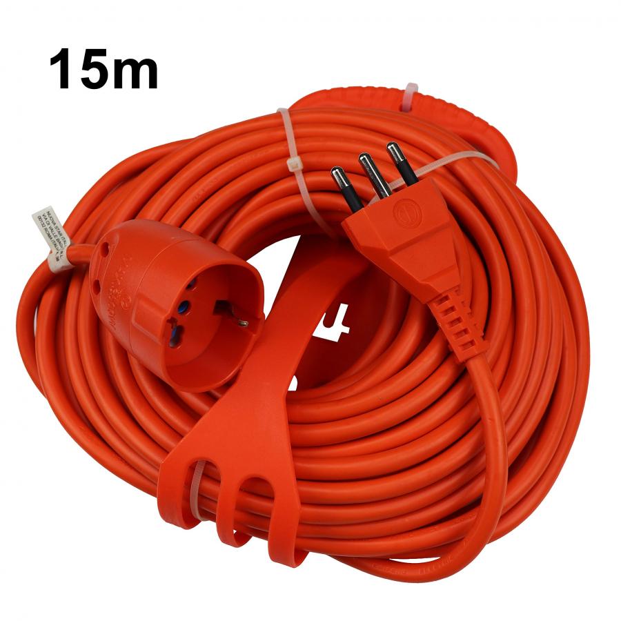 Extrastar Prolunga Da Giardino Con Pratico Supporto Spina Grande 16 A Presa Pluristandard Sezione Cavo 3 x 1,5 mm² Arancio 15 Meter.