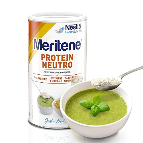 Meritene Protein Neutro Nestle|supporto nutrizionale ad alto contenuto proteico|Include 14 vitamine e minerali | Riduce la debolezza muscolare e la fatica|Ideale per alcune condizioni cliniche|270g