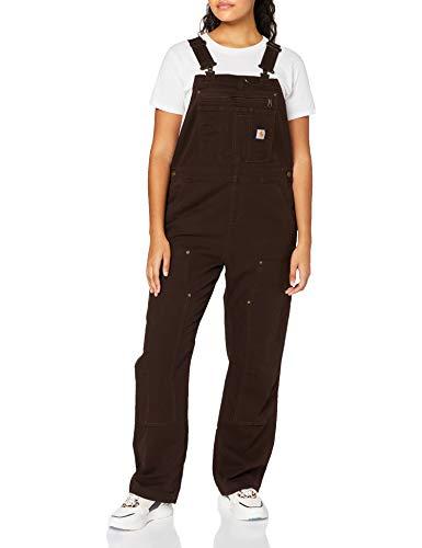 Carhartt Crawford Double Front Bib Overall Salopette, Dark Brown, S Da Donna