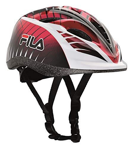 Fila Junior Boy Helmet, Casco Bambino (XS (47/51 cm), Black/Red)
