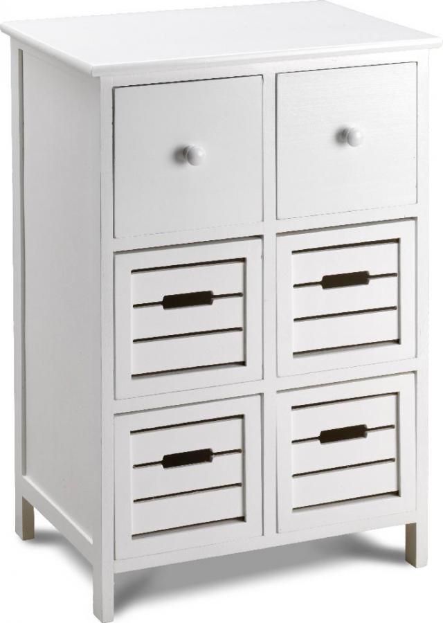 Cassettiera legno 6 cassetti 50x32xh75cm camera da letto bagno - C656837