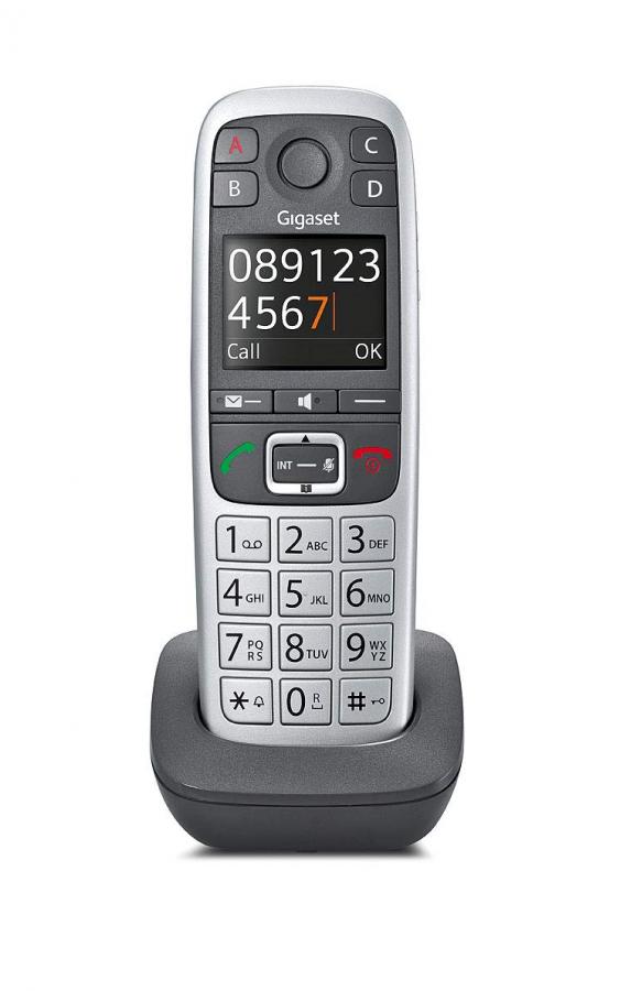 Gigaset E560 Telefono Cordless, Tasti Grandi, Numeri sul Display Grandi, Tastiera Illuminata, Suonerie e Audio Potenziato, Tasto SOS, Grigio [Italia]