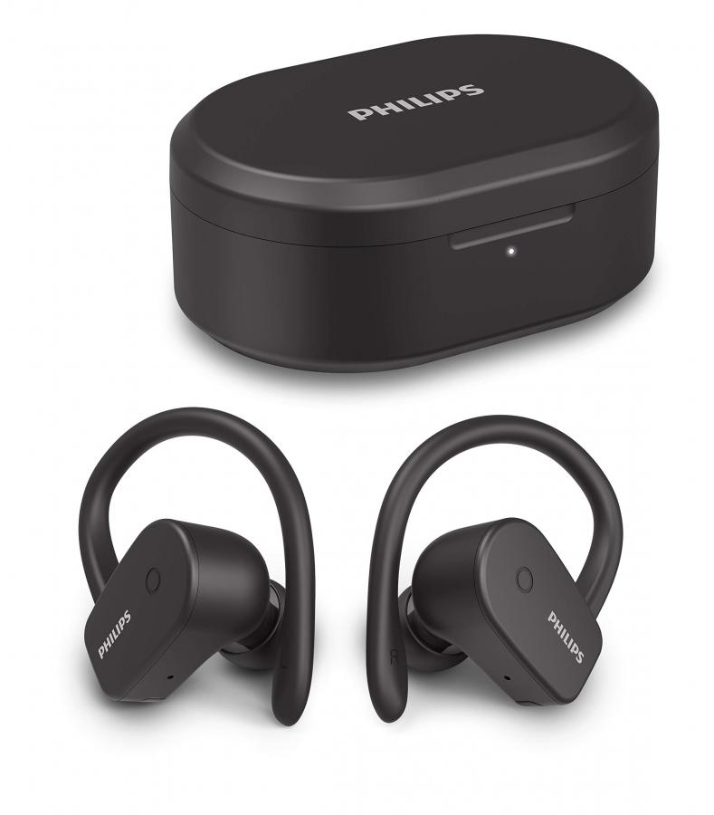 PHILIPS TAA5205BK/00 AUDIO A5205BK/00 Cuffie Bluetooth Sport Wireless In Ear (Modalità Mono, Microfono, Impermeabilità IPX7, Ricarica Rapida, Supporto per L'orecchio Rimovibile) Nero-Modello 2020/2021