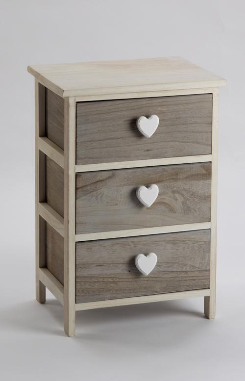 Cassettiera comodino 3 cassetti in legno camera da letto - C656123