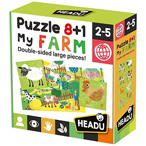 Headu- Farm Puzzle 8+1, Multicolore, IT20867