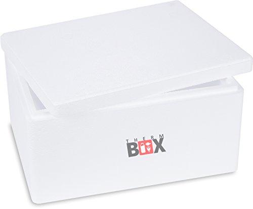 THERM BOX Scatola di polistirolo Thermobox per alimenti e bevande - Scaldabagno e refrigeratore in polistirolo (40x30x21cm - 12,24L volume) Riutilizzabile